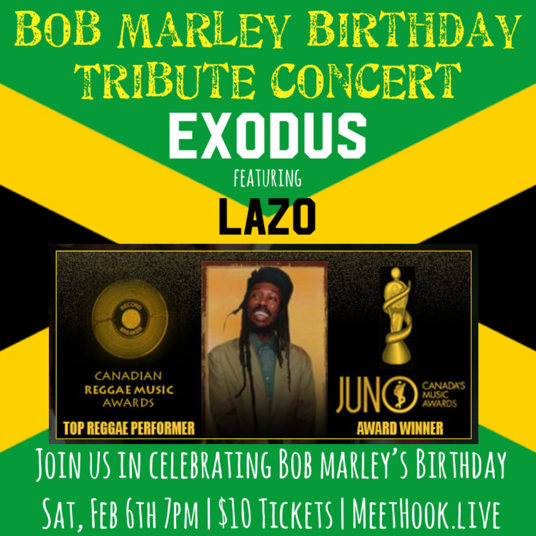 Exodus Band featuring Lazo in a Bob Marley 76th Bday Celebration Concert