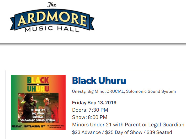 Black Uhuru at Ardmore Music Hall